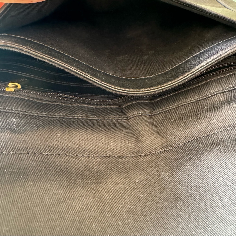 Fossil Black Leather Clutch Handbag Leopard Print - image 4